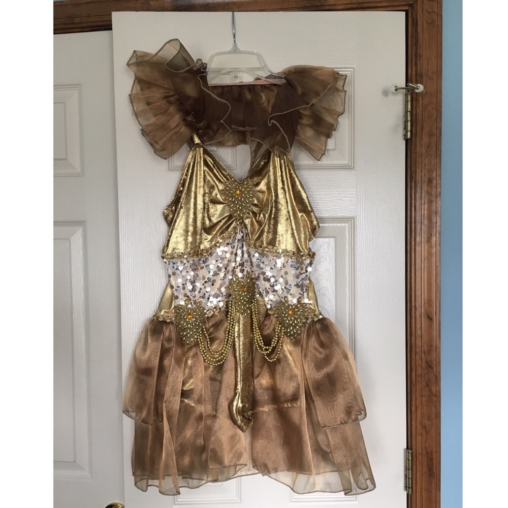 Glamorous Gold and Brown Prom Dress